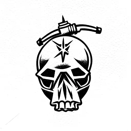 An engine spark plug with skull tattoo design idea