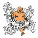 laughing buddha tattoo design idea