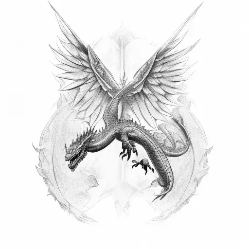 guy with one dragon wing and one angel on his back tattoo design idea