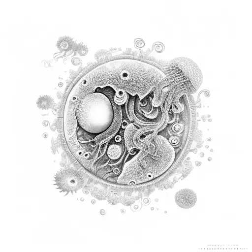 Modern artistic mix with jellyfish flowers and galaxy , time, ai,robot third eyet tattoo design idea