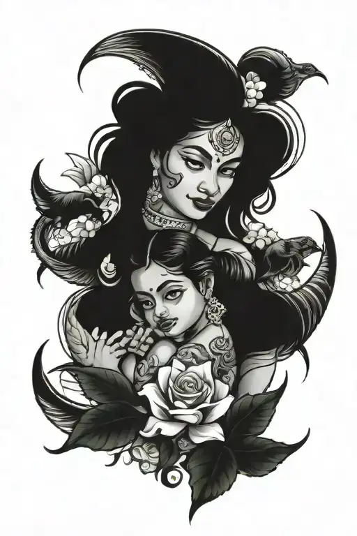 Sri Lanka mother of two kids working mom tattoo tattoo design idea