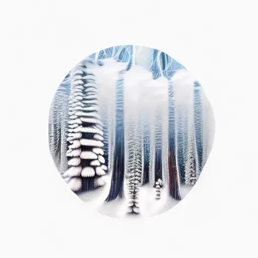 tornado blended into redwood trees and a tsunami vortex tattoo design idea