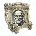 Janus and doorway open tattoo design idea