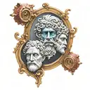 Janus and doorway open tattoo design idea