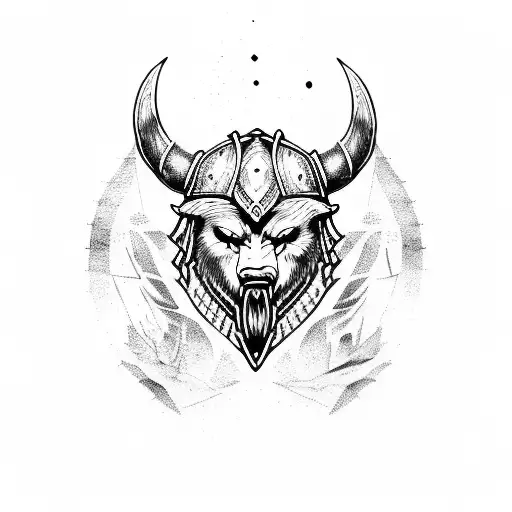 Vikings Bear tattoo design idea