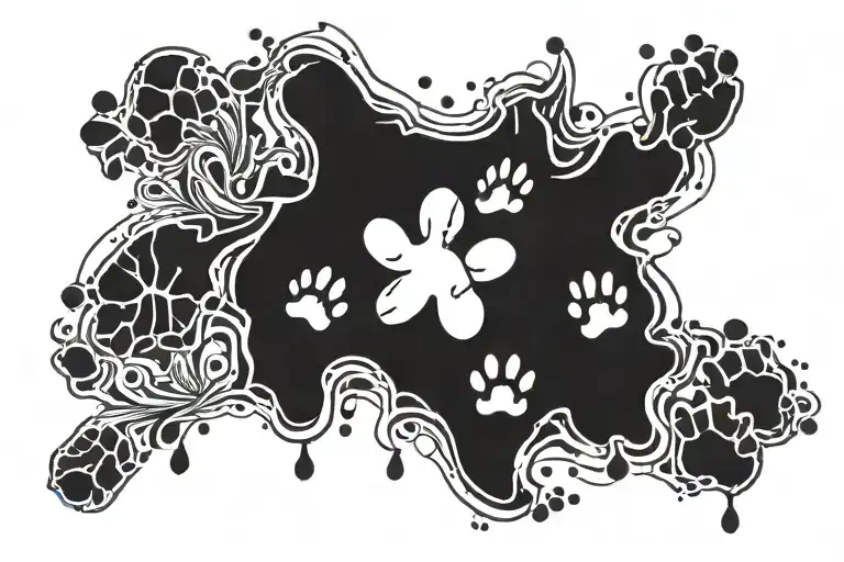 Cat Paw Print with the name Storm tattoo design idea