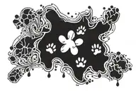 Cat Paw Print with the name Storm tattoo design idea