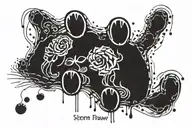 Cat Paw Print with the name Storm tattoo design idea
