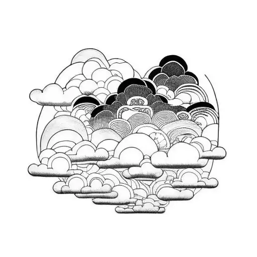 Japanese clouds tattoo design idea