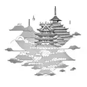 Japanese clouds tattoo design idea