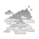 Japanese clouds tattoo design idea