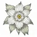 Prickly Cyber Sigilism Narcissus Flower tattoo design idea