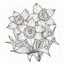 Prickly Cyber Sigilism Narcissus Flower tattoo design idea