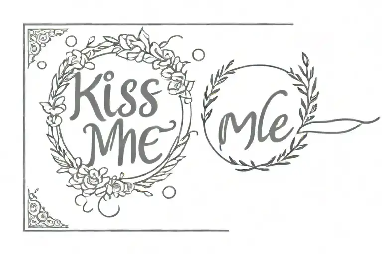 KISS ME written tattoo design idea