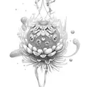 fairy coming out of chrysanthemum flower tattoo design idea
