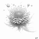 fairy coming out of chrysanthemum flower tattoo design idea