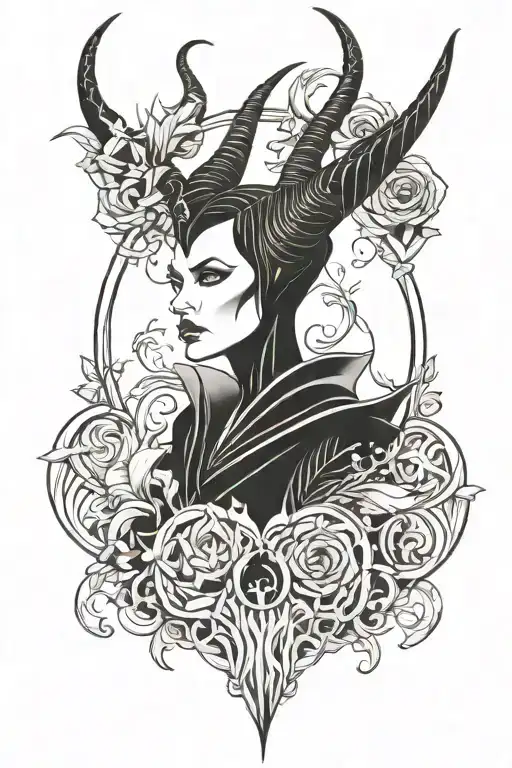 the maleficent tattoo design idea