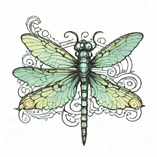 dragonfly Gemini zodiac symbol tattoo design idea