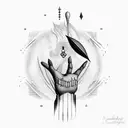 The Creation of Adam whit drum stick tattoo design idea