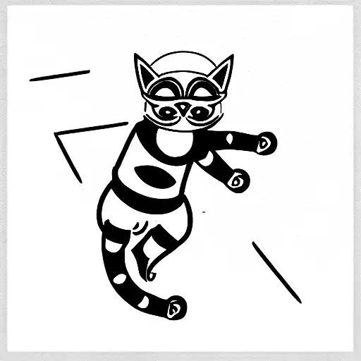 a cute luchador cat jumping off the top rope of a wrestling ring tattoo design idea