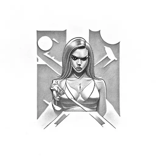 boxed in reel of bad characters from quentin tarantino movies tattoo design idea