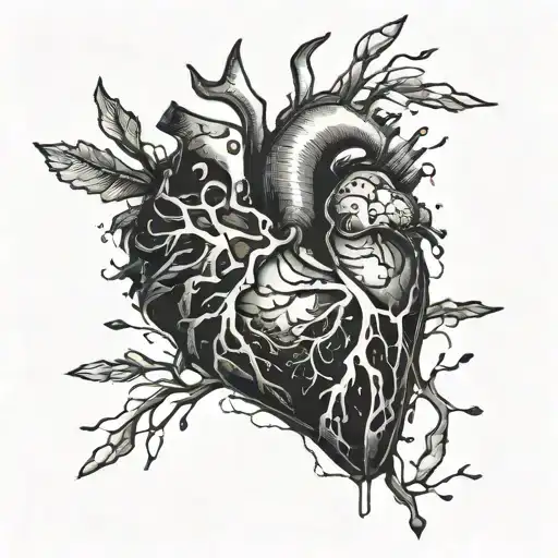 Broken heart tattoo design idea