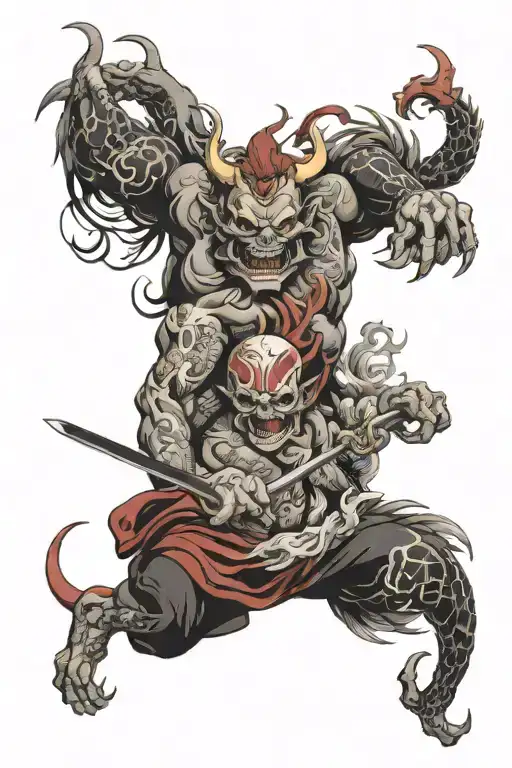 heaven vs hell tattoo design idea