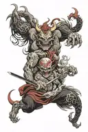 heaven vs hell tattoo design idea