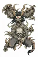 heaven vs hell tattoo design idea