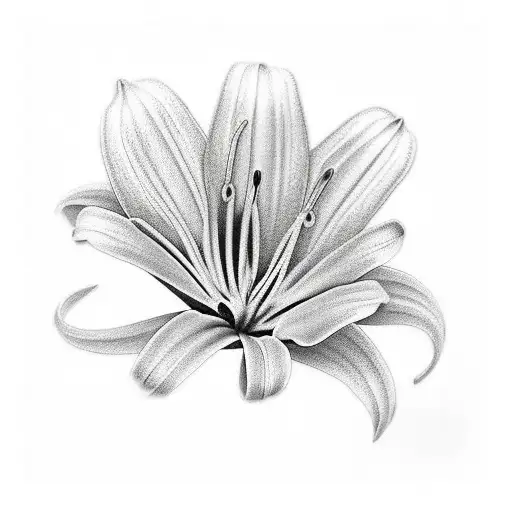 lily with daisy intertwined stems tattoo design idea