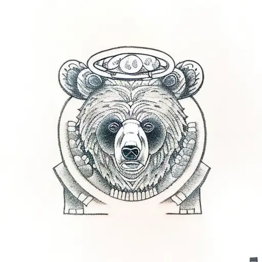 Bear with a Cookie tattoo design idea