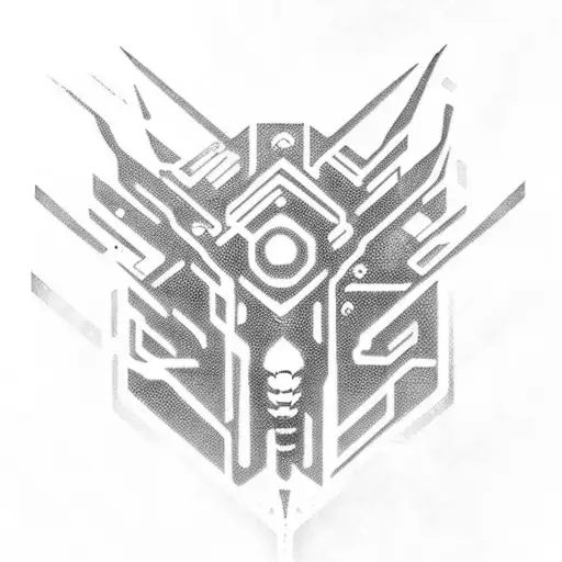 cyberpunk, spine, cyber sigilism tattoo design idea