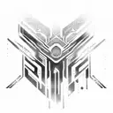 cyberpunk, spine, cyber sigilism tattoo design idea