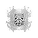 full sleeve many eyes dark and creepy tattoo design idea