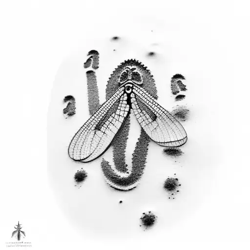 footprints in the sand with dragonflies tattoo design idea