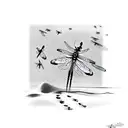footprints in the sand with dragonflies tattoo design idea