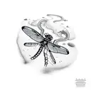 footprints in the sand with dragonflies tattoo design idea