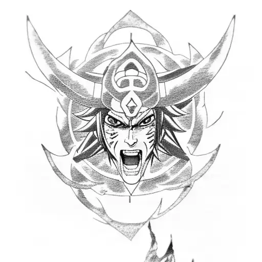 Sasuke's Susano with sharingan in background and the aquarius symbol with itachi's crows tattoo design idea
