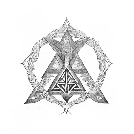 jormungand with valknut  tattoo design idea
