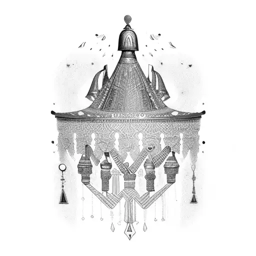 Egyptian gypsy chaingarter chandelier tattoo design idea