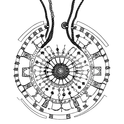  gypsy chain garter chandelier tattoo design idea