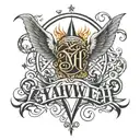 Yahweh written with the names tattoo design idea