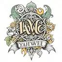 Yahweh written with the names tattoo design idea