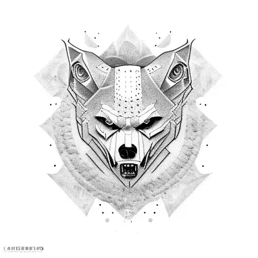 Lobo hombro tattoo design idea