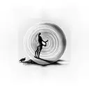 sisyphus with ravens  tattoo design idea