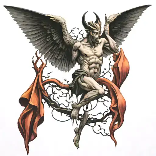 lucifer falling tattoo design idea