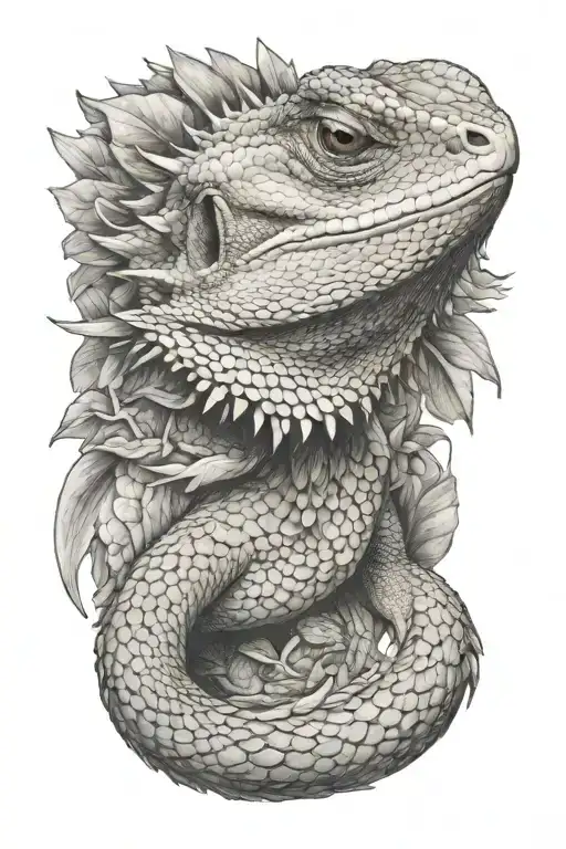 bearded dragon tattoo design idea