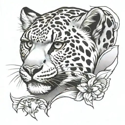 snow leopard  tattoo design idea