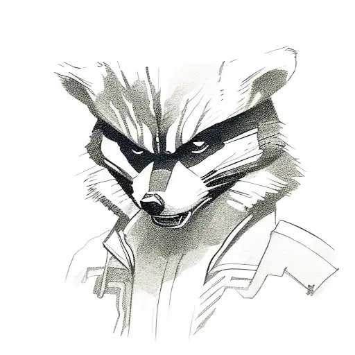 Marvel rocket raccoon  tattoo design idea