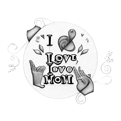 I love you mom tattoo design idea